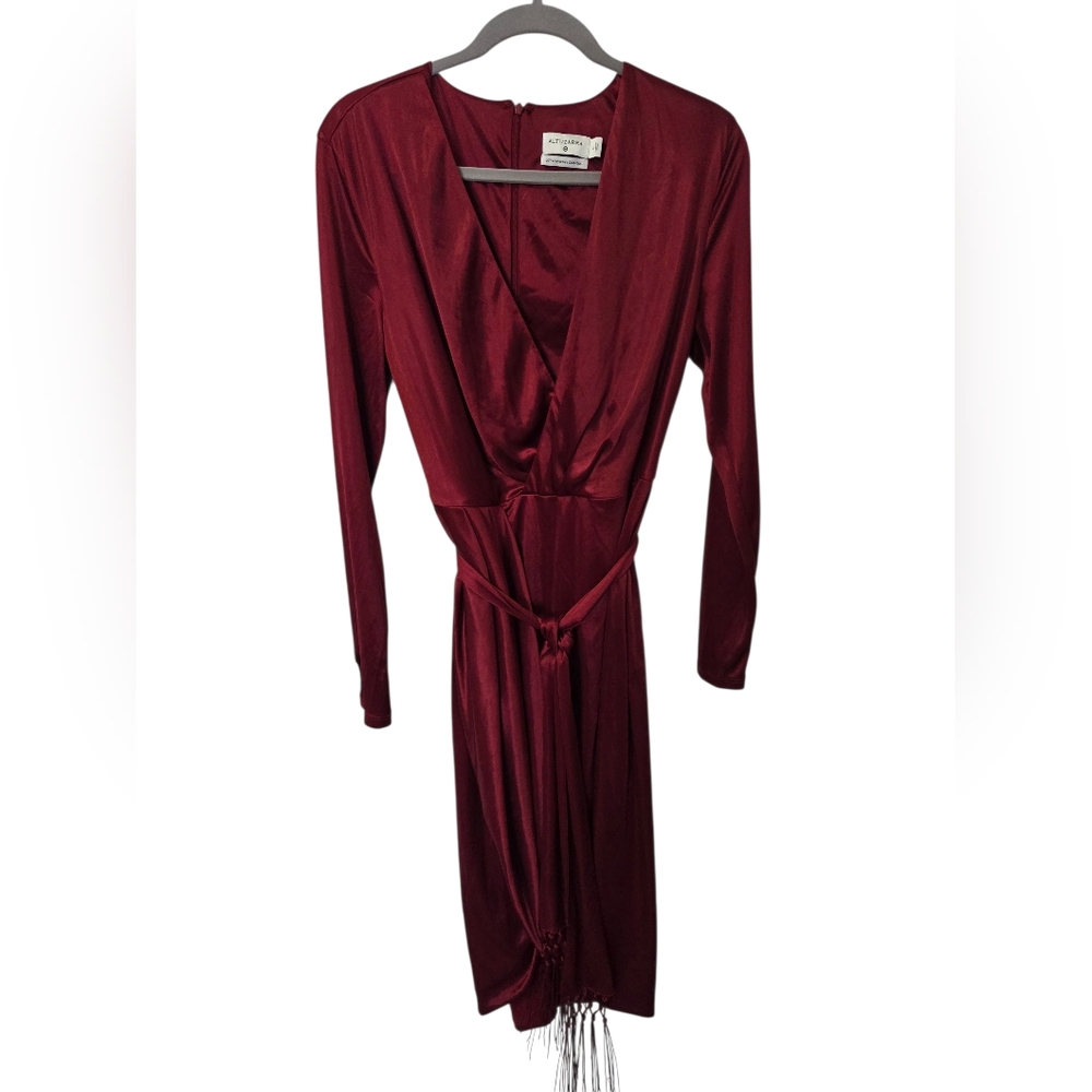 Altuzarra for Target red silky tie waist dress LARGE Holiday Party NYE Formal